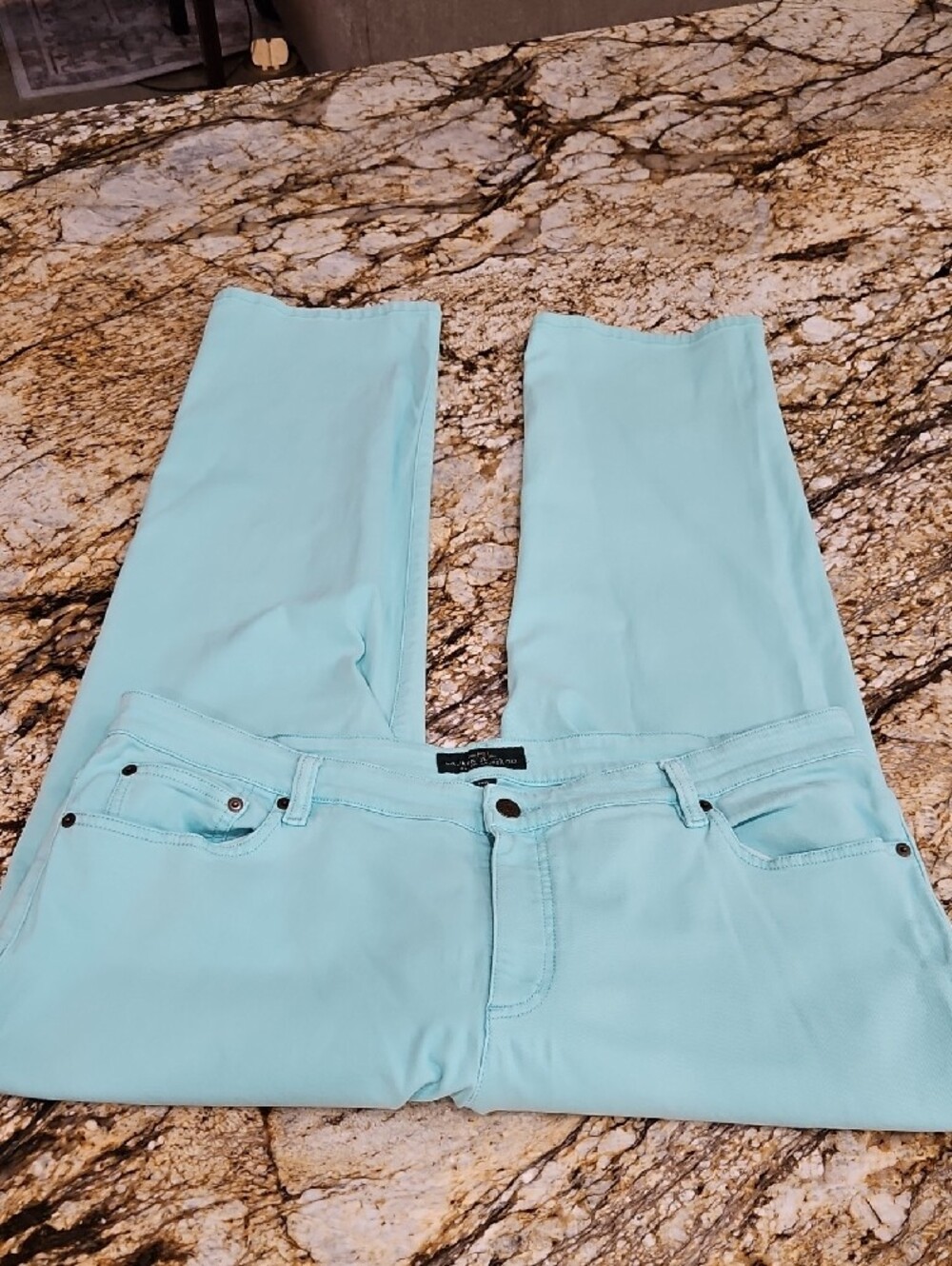 LRL Lauren Jean Co. Women's Aqua Jeans. Size 20W Inseam 28" Rise 10" - Picture 4 of 5
